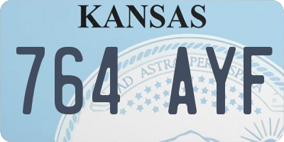 KS license plate 764AYF