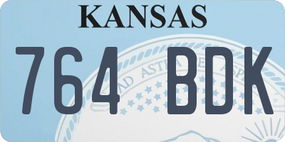 KS license plate 764BDK