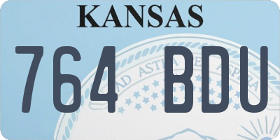 KS license plate 764BDU