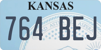 KS license plate 764BEJ