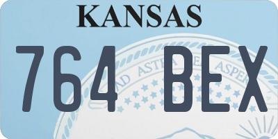 KS license plate 764BEX