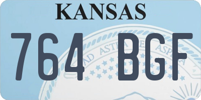 KS license plate 764BGF