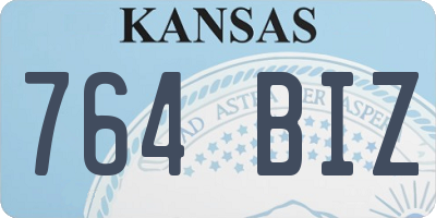 KS license plate 764BIZ