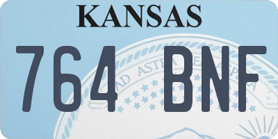 KS license plate 764BNF