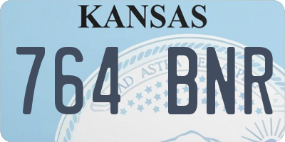 KS license plate 764BNR
