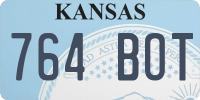 KS license plate 764BOT