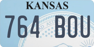 KS license plate 764BOU