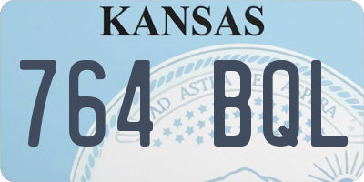 KS license plate 764BQL