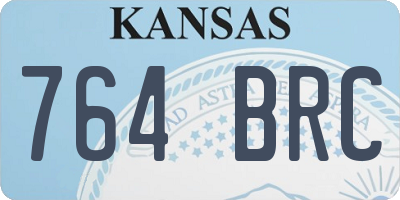 KS license plate 764BRC