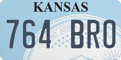 KS license plate 764BRO