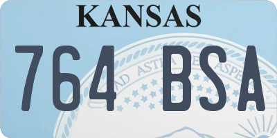KS license plate 764BSA