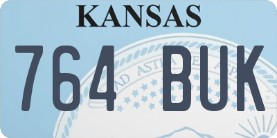 KS license plate 764BUK