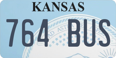 KS license plate 764BUS