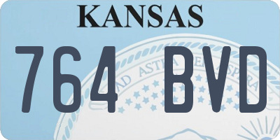 KS license plate 764BVD