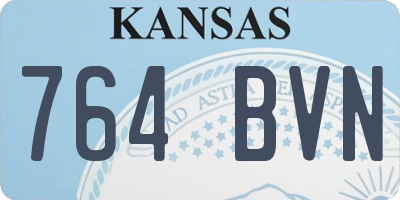 KS license plate 764BVN