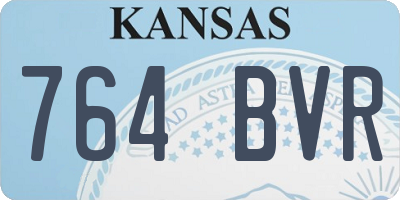 KS license plate 764BVR