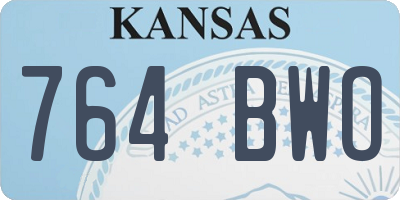 KS license plate 764BWO