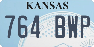 KS license plate 764BWP