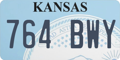 KS license plate 764BWY