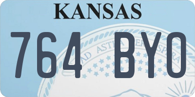 KS license plate 764BYO
