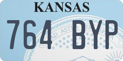KS license plate 764BYP
