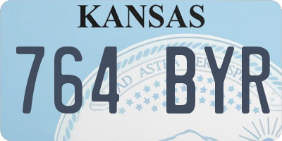 KS license plate 764BYR