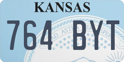 KS license plate 764BYT