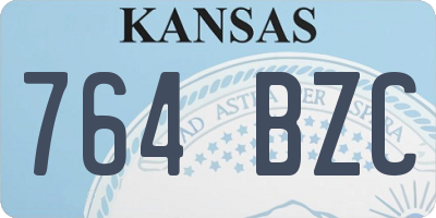 KS license plate 764BZC