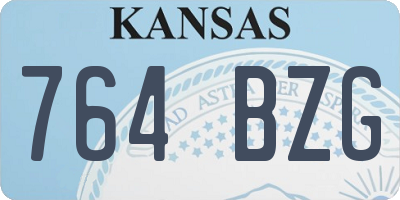 KS license plate 764BZG