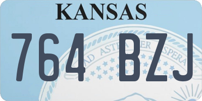 KS license plate 764BZJ