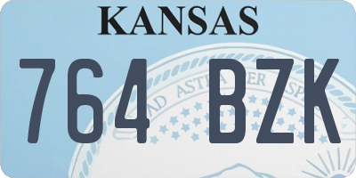 KS license plate 764BZK