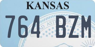 KS license plate 764BZM