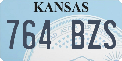 KS license plate 764BZS