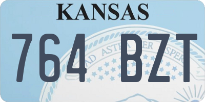 KS license plate 764BZT