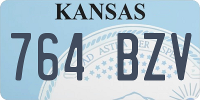 KS license plate 764BZV