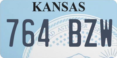 KS license plate 764BZW