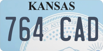 KS license plate 764CAD
