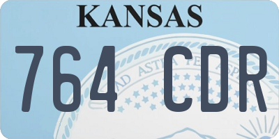 KS license plate 764CDR