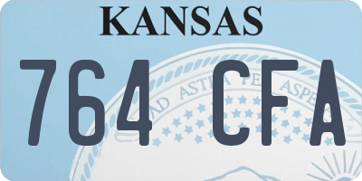 KS license plate 764CFA