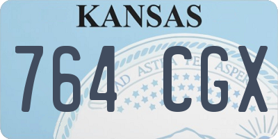 KS license plate 764CGX