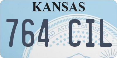 KS license plate 764CIL