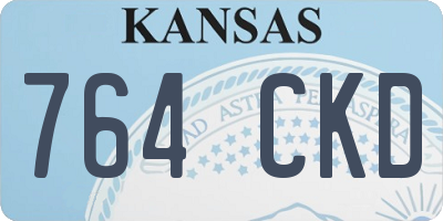 KS license plate 764CKD