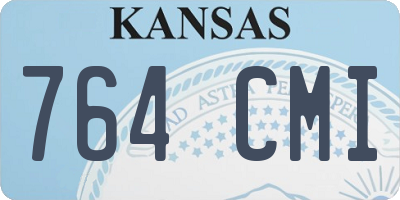 KS license plate 764CMI