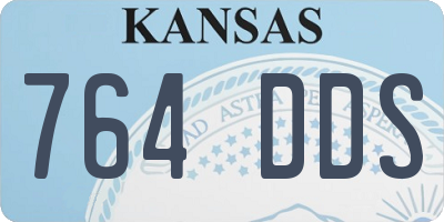 KS license plate 764DDS