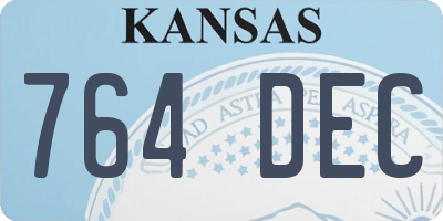KS license plate 764DEC