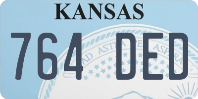 KS license plate 764DED