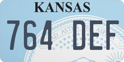 KS license plate 764DEF
