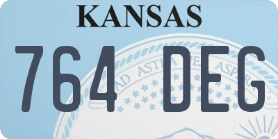 KS license plate 764DEG