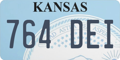 KS license plate 764DEI