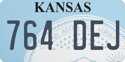 KS license plate 764DEJ